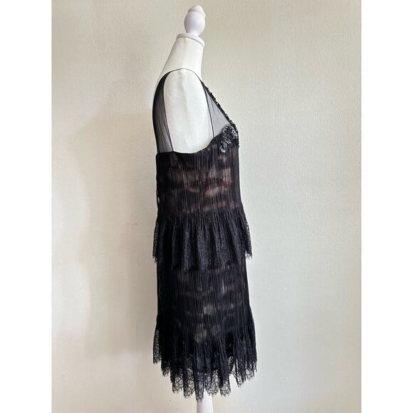 NWT BCBGMAXAZRIA BLACK GULLY TULLE‎ LACE SEQUINS DRESS NST6N932-001 SIZE 8 - Picture 5 of 11